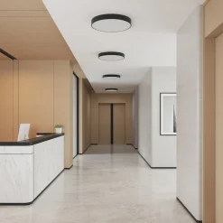 Arcchio LED-taklampe Vanida, svart, Ø 60 cm, opp/ned