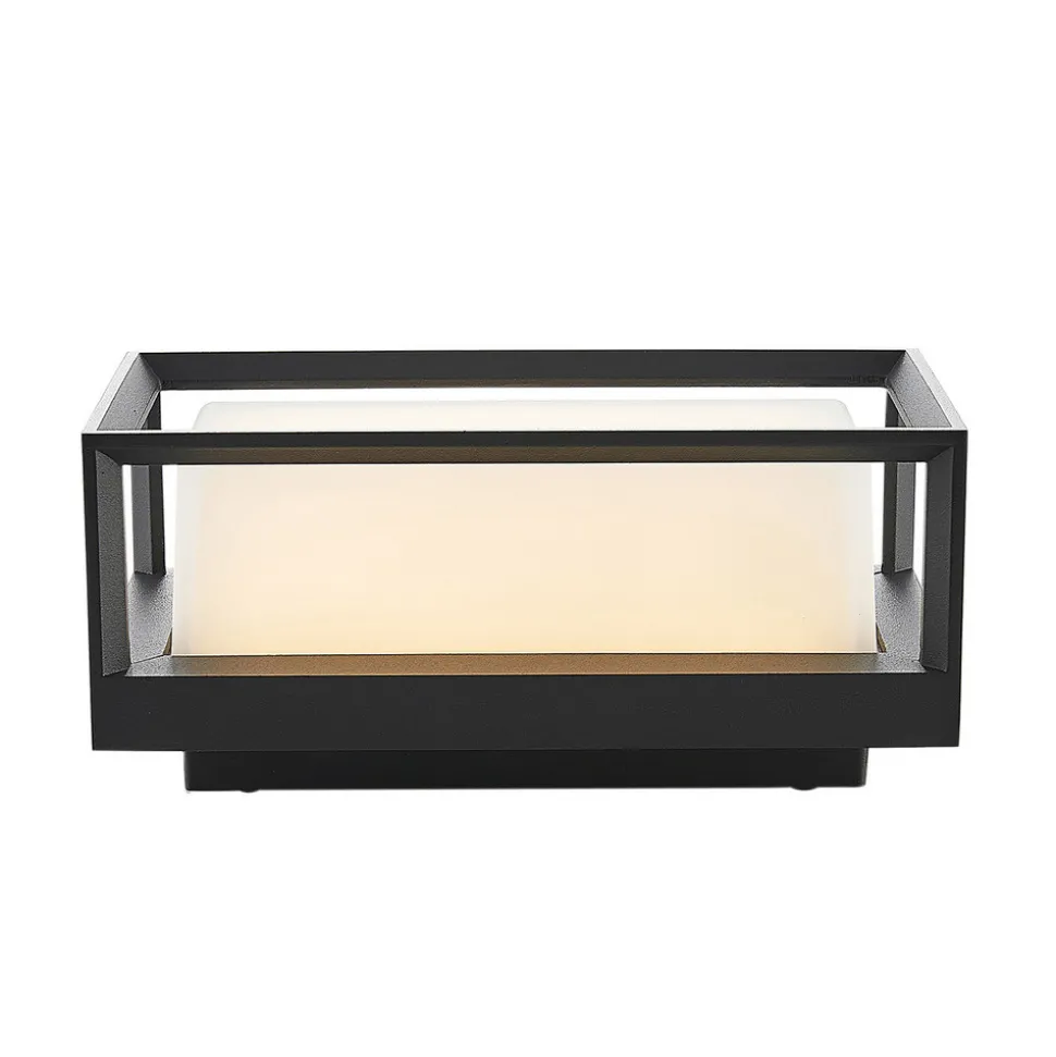 Arcchio LED-vegglampe Ismera, antrasitt/opal, IP65, glass