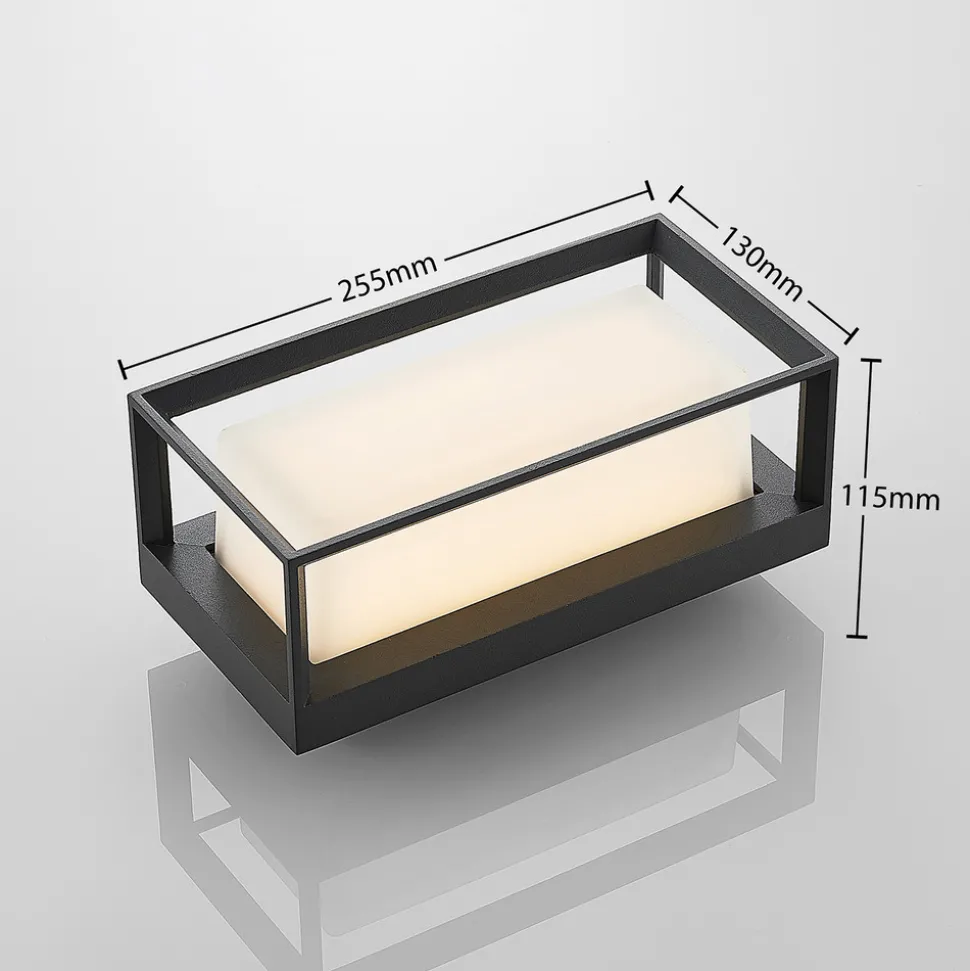 Arcchio LED-vegglampe Ismera, antrasitt/opal, IP65, glass