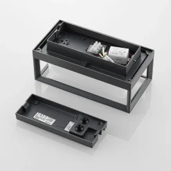 Arcchio LED-vegglampe Ismera, antrasitt/opal, IP65, glass