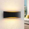 Arcchio LED-vegglampe Jelle, 27 cm, svart/gull, opp/ned