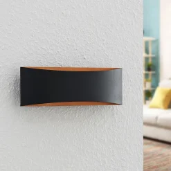 Arcchio LED-vegglampe Jelle, 27 cm, svart/gull, opp/ned