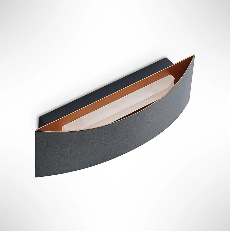 Arcchio LED-vegglampe Jelle, 27 cm, svart/gull, opp/ned