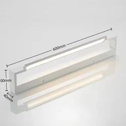 Arcchio LED-vegglampe Jora, 60 cm, hvit, svingbar, IP44