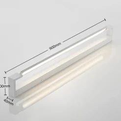 Arcchio LED-vegglampe Jora, 90 cm, hvit, svingbar, IP44