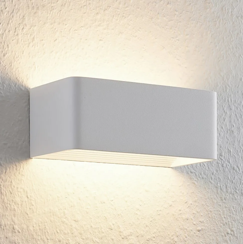 Arcchio LED-vegglampe Karam, 20 cm, hvit, metall, opp/ned