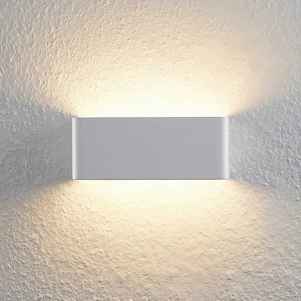 Arcchio LED-vegglampe Karam, 20 cm, hvit, metall, opp/ned