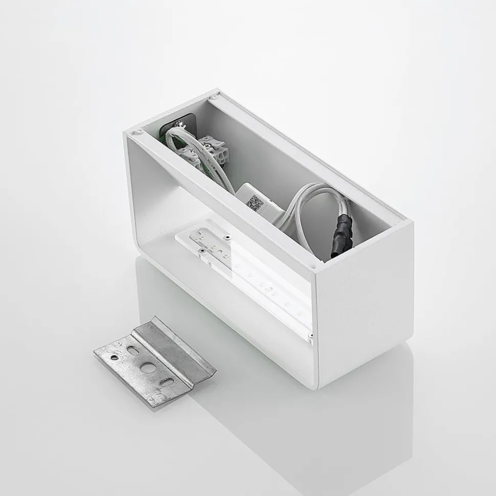 Arcchio LED-vegglampe Karam, 20 cm, hvit, metall, opp/ned