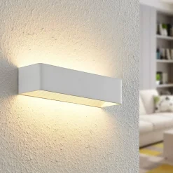 Arcchio LED-vegglampe Karam, 37 cm, hvit, metall, opp/ned