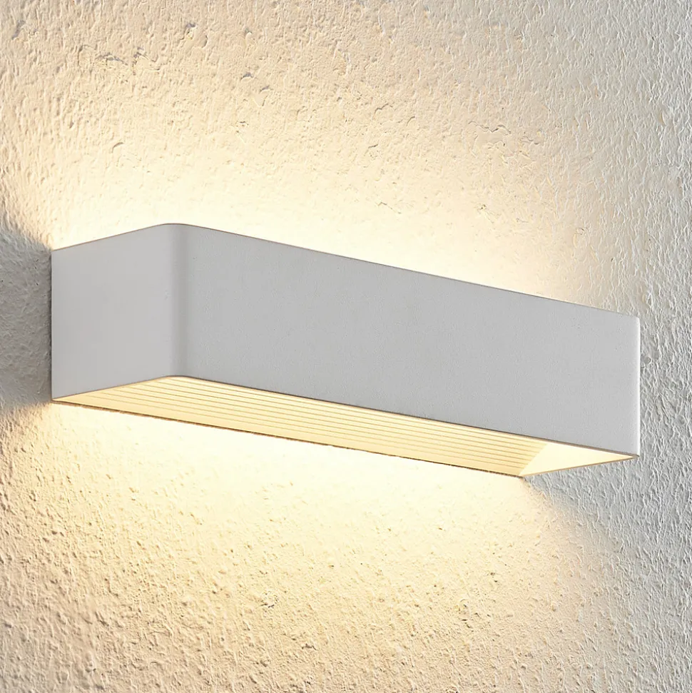 Arcchio LED-vegglampe Karam, 37 cm, hvit, metall, opp/ned