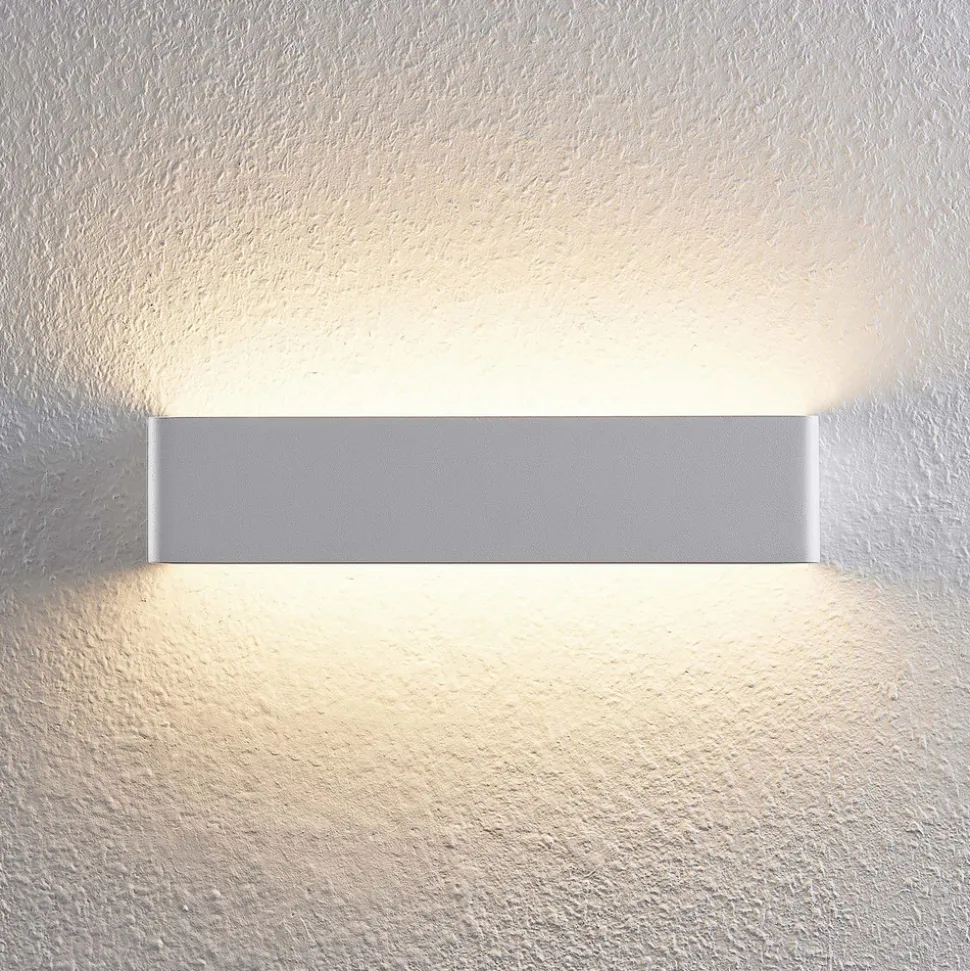 Arcchio LED-vegglampe Karam, 37 cm, hvit, metall, opp/ned