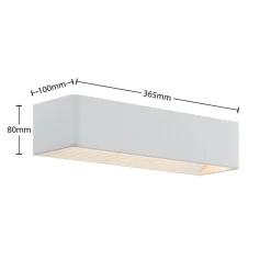 Arcchio LED-vegglampe Karam, 37 cm, hvit, metall, opp/ned