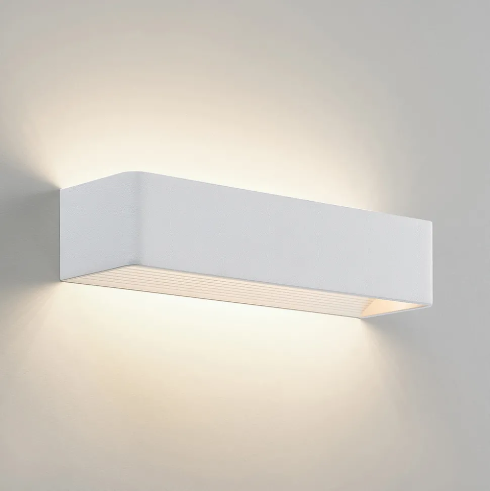 Arcchio LED-vegglampe Karam, 37 cm, hvit, metall, opp/ned