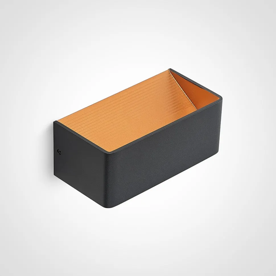 Arcchio LED-vegglampe Karam, 20 cm, svart, metall, opp/ned