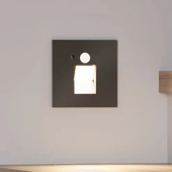 Arcchio Neru LED-downlight, sensor, kantet, svart