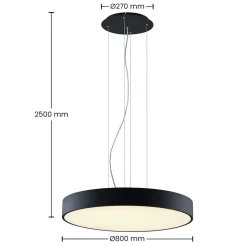 Arcchio Noabelle LED-hengelampe, svart, 80 cm