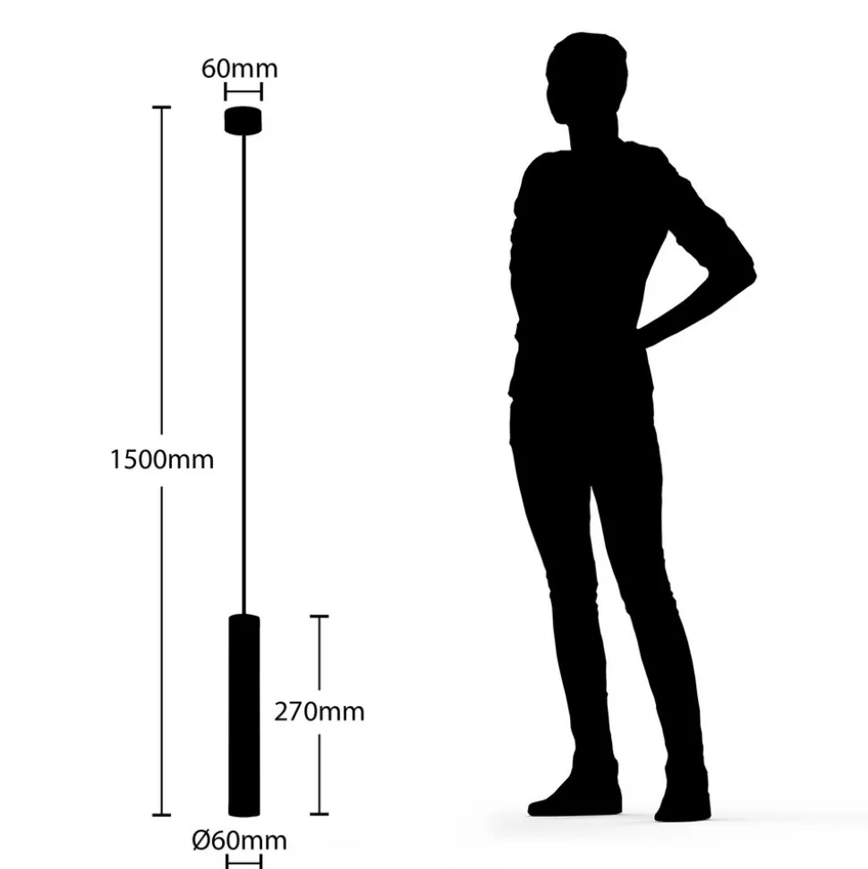 Arcchio pendellampe Ejona, høyde 27 cm, hvit, aluminium