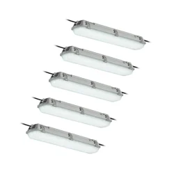Arcchio Rao LED-våtromslampe, lengde 61,8 cm, sett med 5 stk
