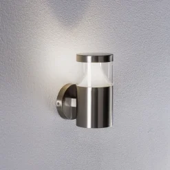 Arcchio Rudolfine utendørs vegglampe, V4A stål