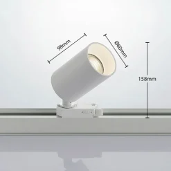 Arcchio skinnespot Brinja, hvit, Ø 6cm, 3-fase, GU10