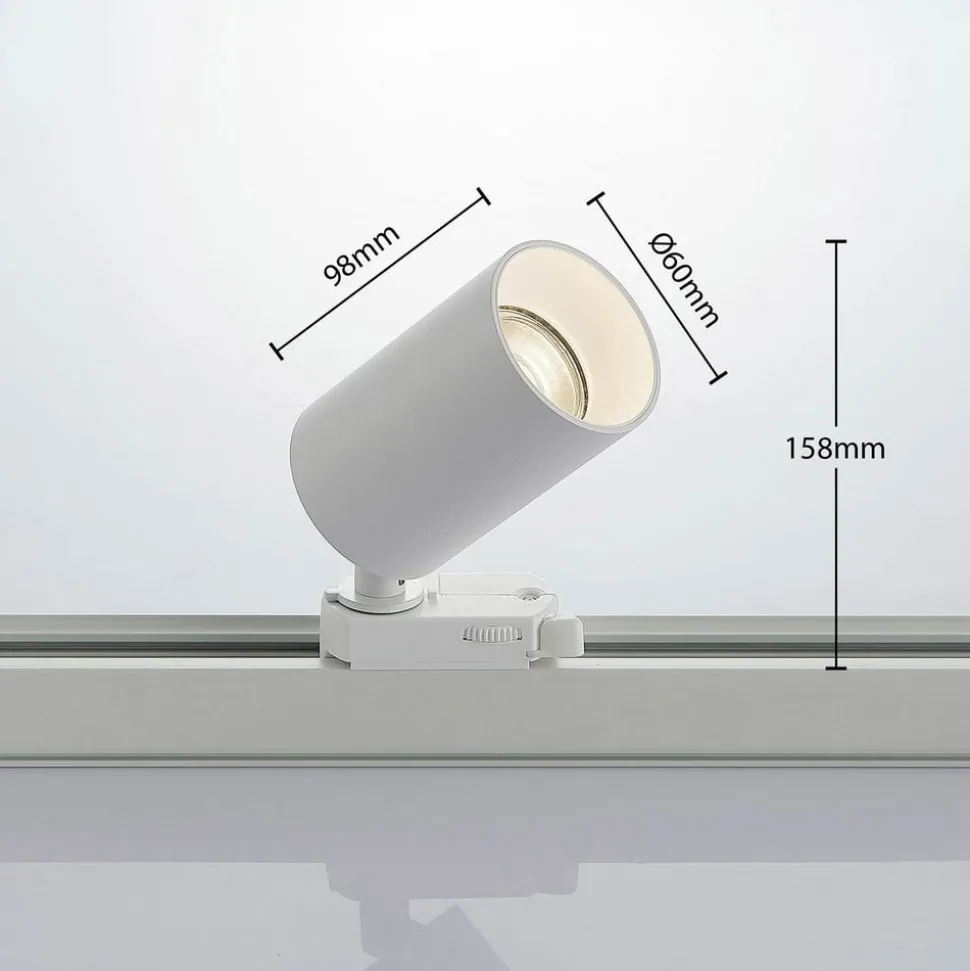 Arcchio skinnespot Brinja, hvit, Ø 6cm, 3-fase, GU10
