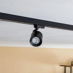 Arcchio skinnespot Brinja, svart, Ø 7 cm, 3-fase