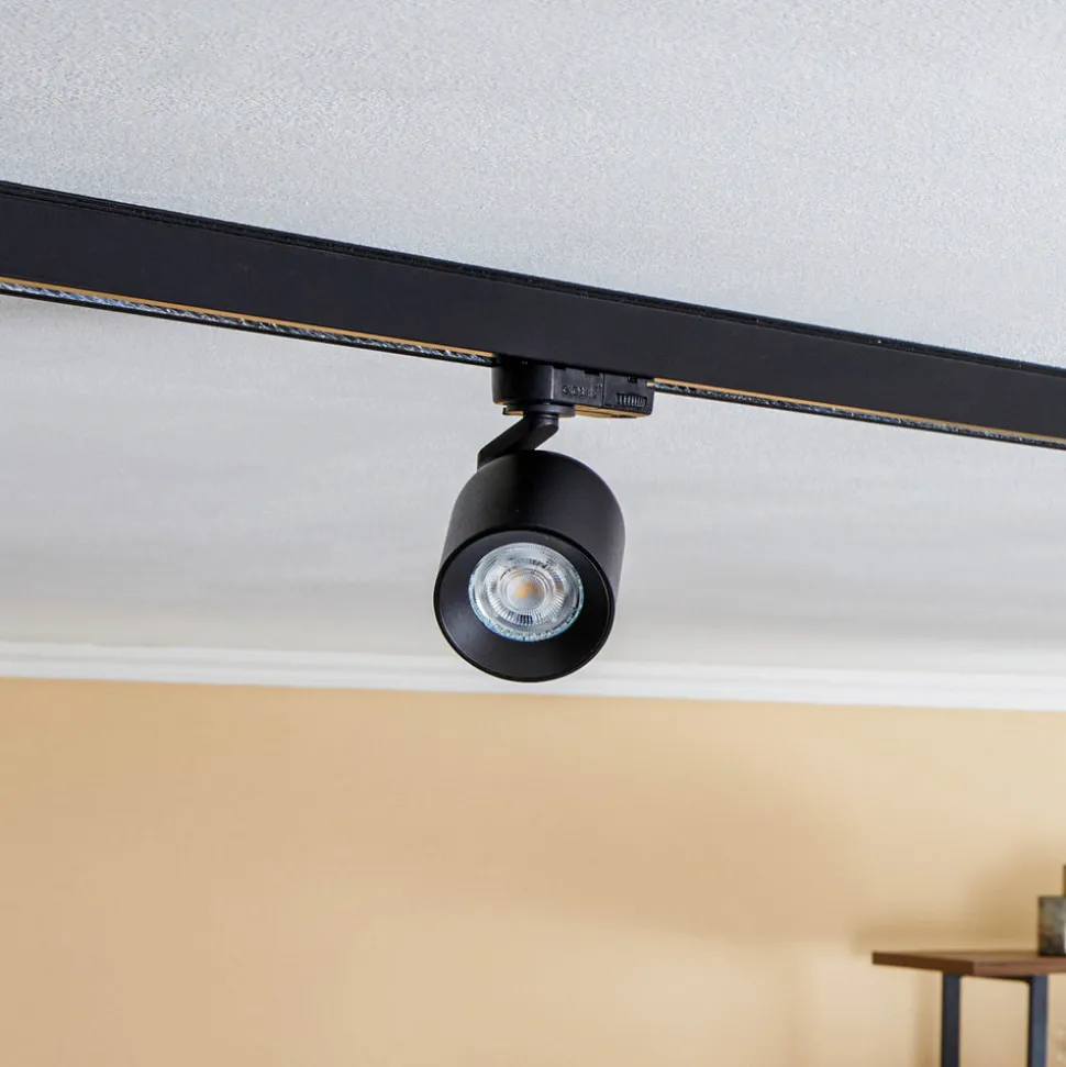 Arcchio skinnespot Brinja, svart, Ø 7 cm, 3-fase