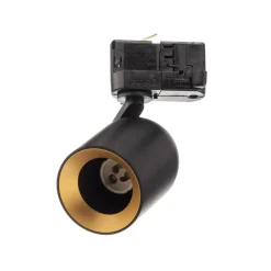 Arcchio skinnespot Brinja, svart, Ø 7 cm, 3-fase