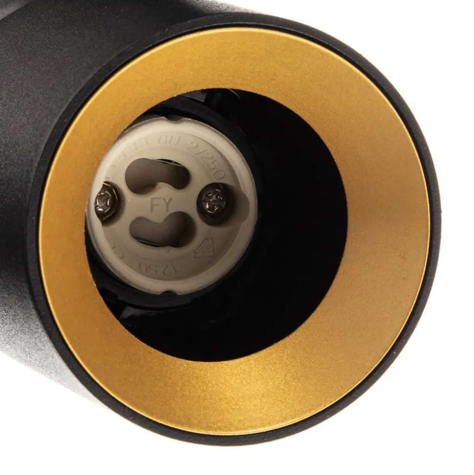 Arcchio skinnespot Brinja, svart, Ø 7 cm, 3-fase