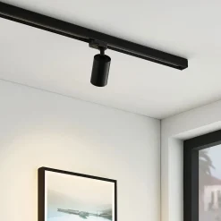 Arcchio skinnespot Brinja, svart, Ø 6 cm, 3-fase