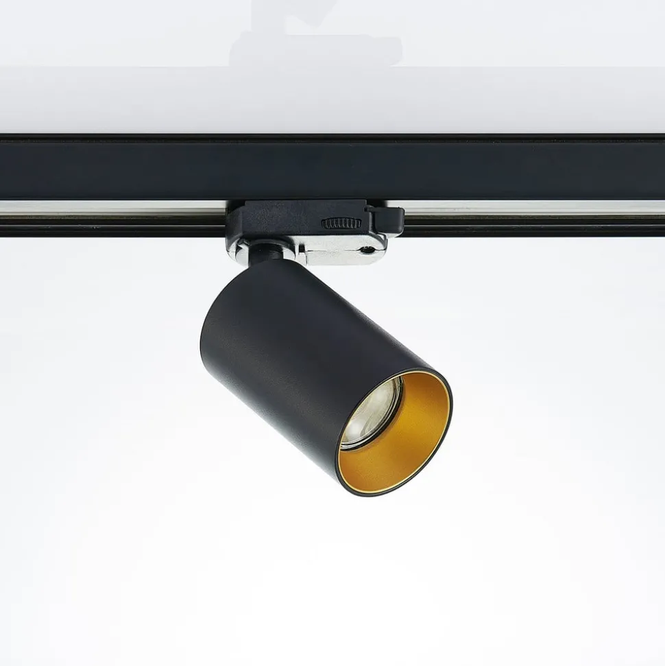 Arcchio skinnespot Brinja, svart, Ø 6 cm, 3-fase