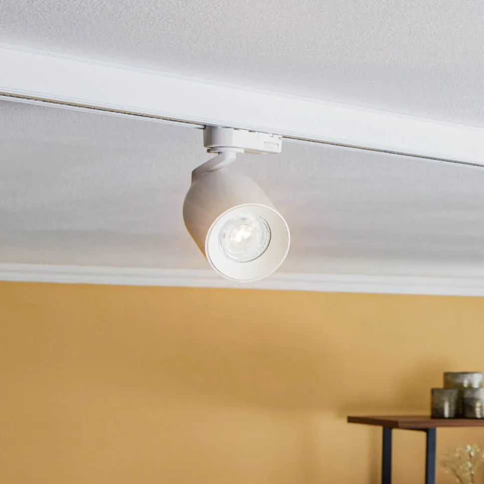 Arcchio skinnespot Brinja, hvit, Ø 7 cm, 3-fase, GU10