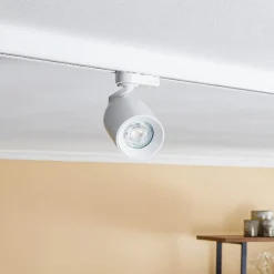 Arcchio skinnespot Brinja, hvit, Ø 7 cm, 3-fase, GU10