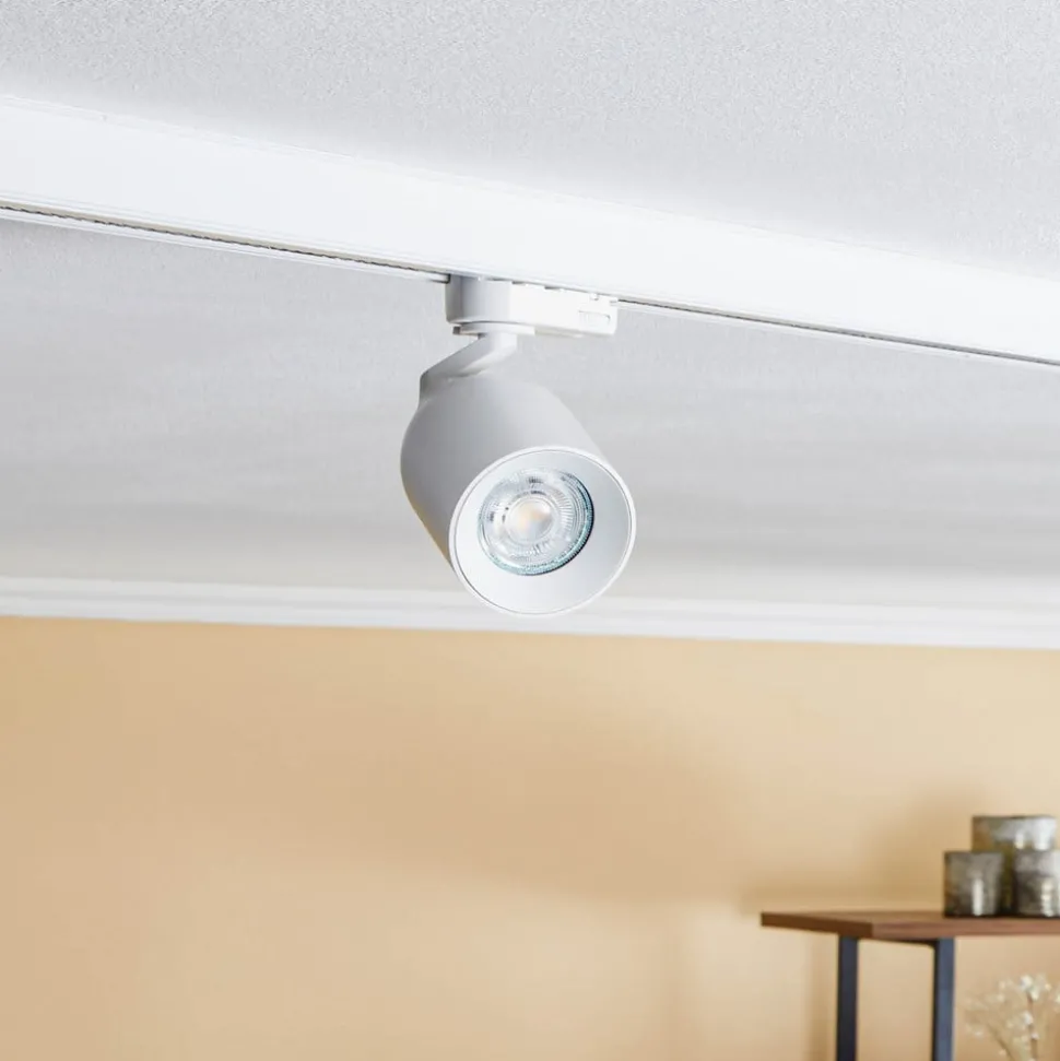 Arcchio skinnespot Brinja, hvit, Ø 7 cm, 3-fase, GU10