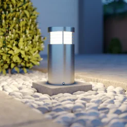 Arcchio sokkellampe Caramia, 23 cm, stål, saltvannsresistent