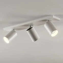 Arcchio spotlight Brinja, hvit, kantet, Ø 6 cm, 3 lyskilder, GU10