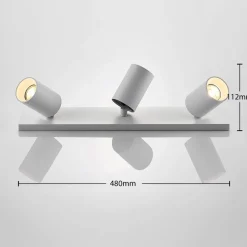 Arcchio spotlight Brinja, hvit, kantet, Ø 6 cm, 3 lyskilder, GU10