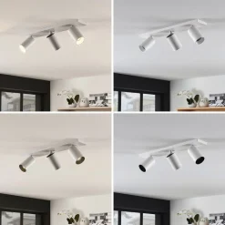 Arcchio spotlight Brinja, hvit, kantet, Ø 6 cm, 3 lyskilder, GU10