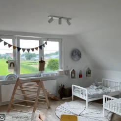 Arcchio spotlight Brinja, hvit, kantet, Ø 6 cm, 3 lyskilder, GU10