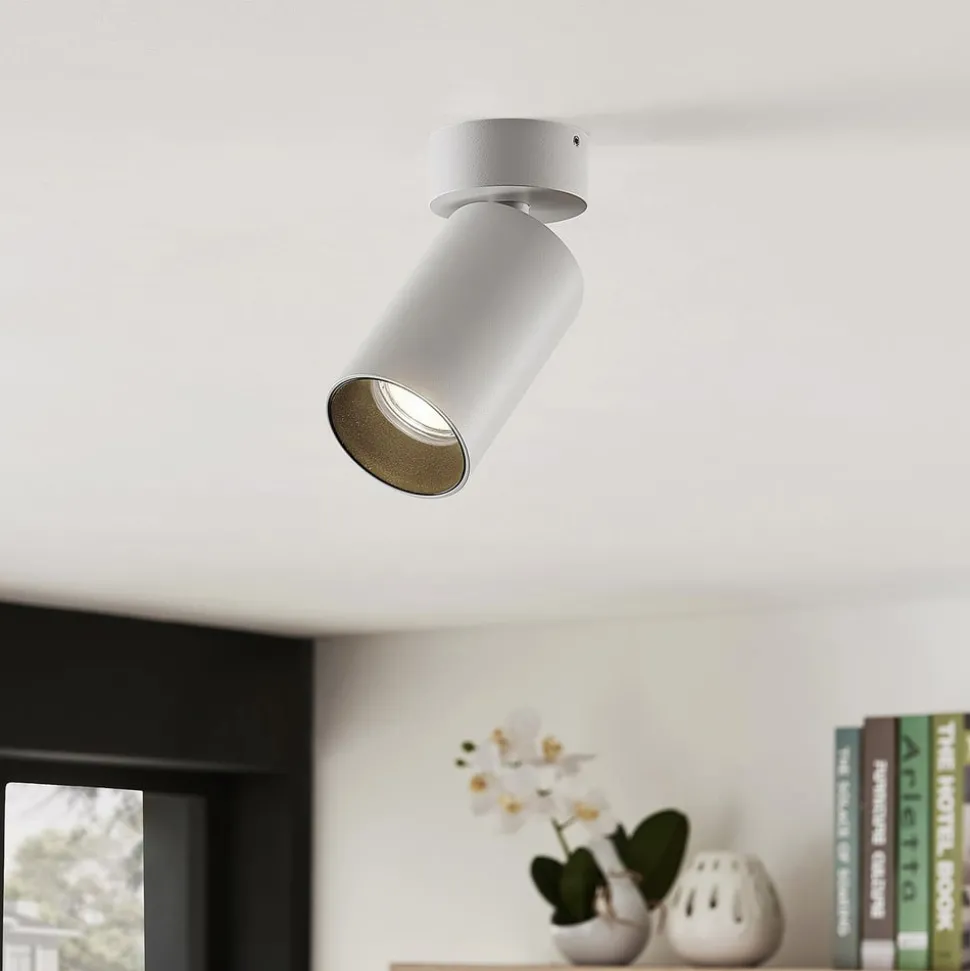 Arcchio spotlight Brinja, hvit, rund, 13 cm høy, Ø 6 cm