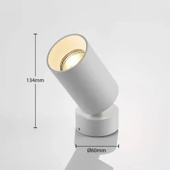 Arcchio spotlight Brinja, hvit, rund, 13 cm høy, Ø 6 cm