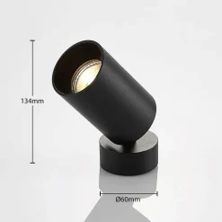 Arcchio spotlight Brinja, sett med 2 stk, svart, rund, Ø 6cm, GU10