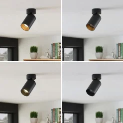 Arcchio spotlight Brinja, sett med 2 stk, svart, rund, Ø 6cm, GU10