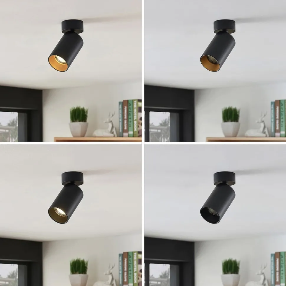 Arcchio spotlight Brinja, sett med 2 stk, svart, rund, Ø 6cm, GU10