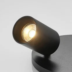 Arcchio spotlight Brinja, svart, rund, Ø 6 cm, 2 lyskilder, GU10