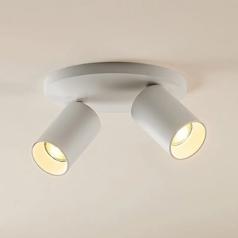 Arcchio spotlight Brinja, hvit, rund, Ø 6 cm, 2 lyskilder, GU10