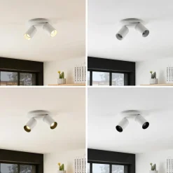 Arcchio spotlight Brinja, hvit, rund, Ø 6 cm, 2 lyskilder, GU10