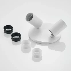 Arcchio spotlight Brinja, hvit, rund, Ø 6 cm, 2 lyskilder, GU10