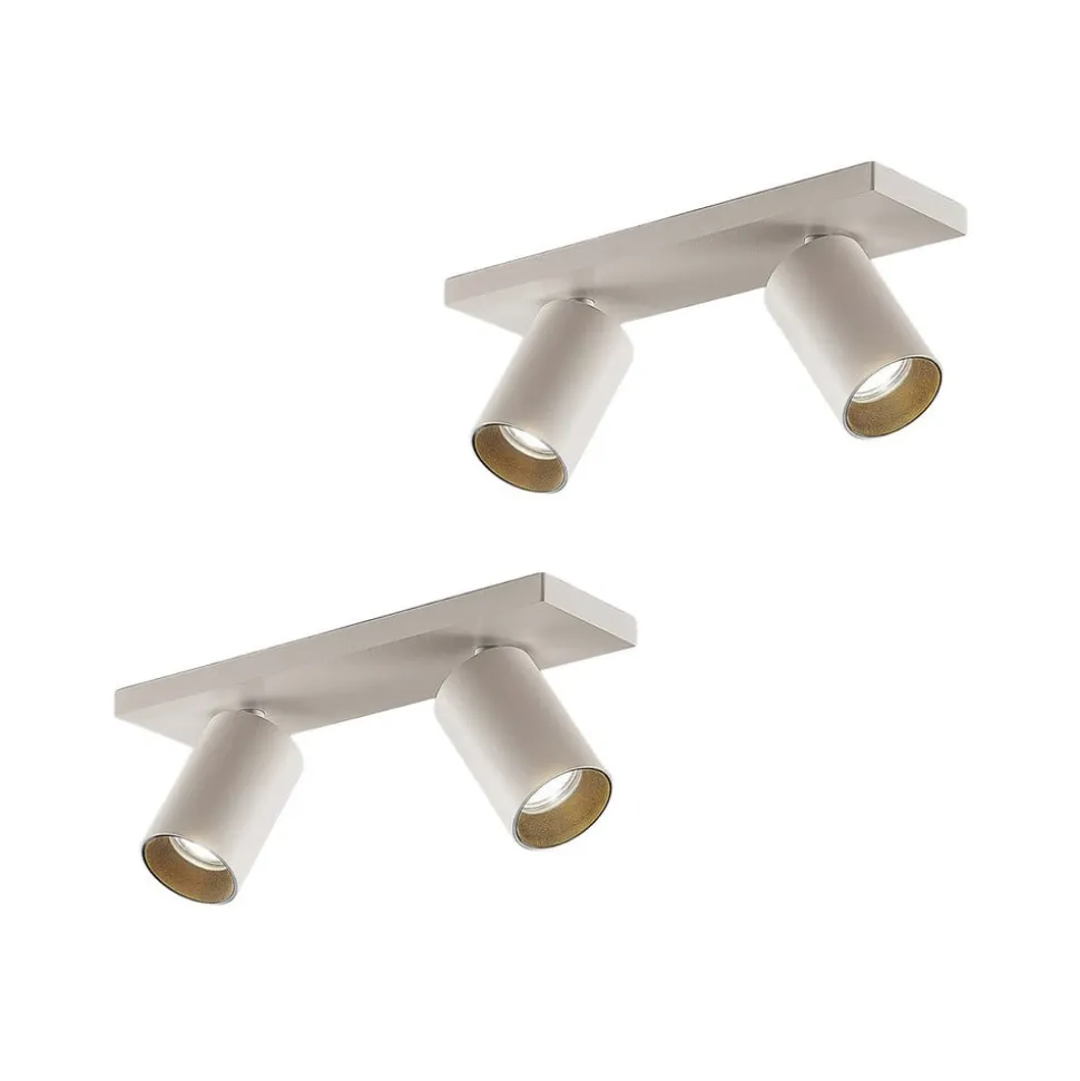 Arcchio spotlight Brinja, sett med 2, hvit, kantet, 2 lyskilder, GU10