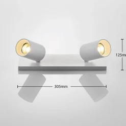 Arcchio spotlight Brinja, sett med 2, hvit, kantet, 2 lyskilder, GU10